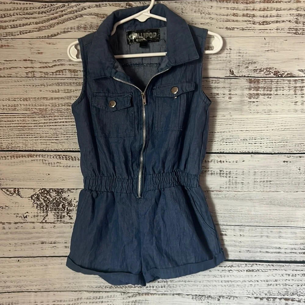 Girl denim romper from chillipop size 4t